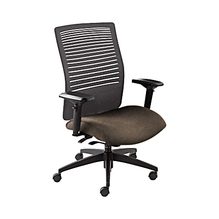 Global® Loover Weight-Sensing Synchro Chair, Mid-Back, 39"H x 25 1/2"W x 24"D, Earth/Black