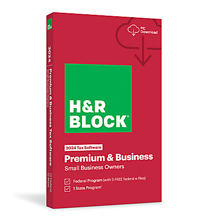H&amp;R Block Premium &amp; Business Tax Software, 2024, Windows, Product Key/Download