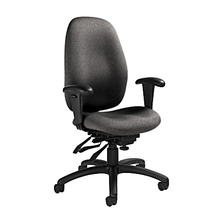 Global® Malaga Multi-Tilter Chair, High-Back, 41"H x 26"W x 25"D, Slate/Black