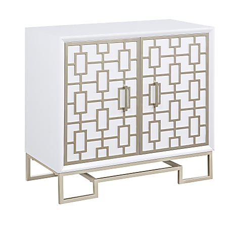 Coast to Coast Alma Cabinet, 34"H x 36"W x 18"D, Dreamy White/Champagne Lights