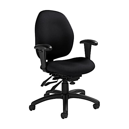 Global® Malaga Multi-Tilter Chair, Mid-Back, 37"H x 26"W x 24"D, Ebony/Black