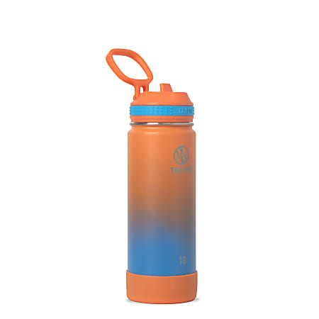 Takeya Actives Insulated Stainless Steel Water Bottle With Straw Lid, 18 Oz, Ombre Awestruck