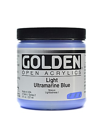 Golden OPEN Acrylic Paint, 8 Oz Jar, Light Ultramarine Blue