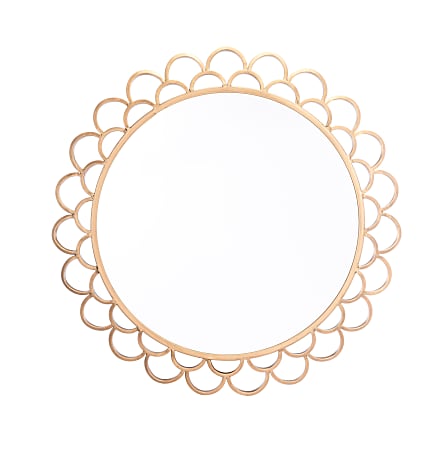 Zuo Modern Rani Circular Mirror, Medium, 22 5/8"H x 22 5/8"W x 1 1/4"D, Gold