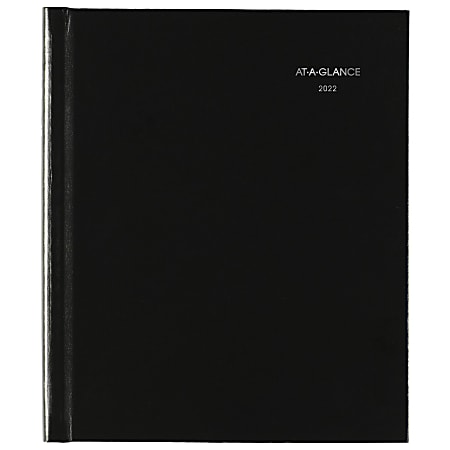 AT-A-GLANCE® DayMinder Hardcover Monthly Planner, 7" x 8-1/2", Black, January To December 2022, G400H00