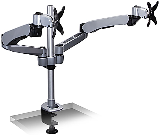 Mount-It! MI-45116 Expandable Dual-Monitor Desk Mount, 10"H x 26"W x 10"D, Silver