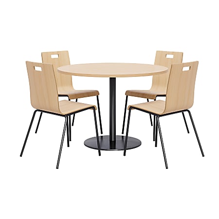 KFI Studios Proof Dining Table Set With Jive Dining Chairs, Natural/Black
