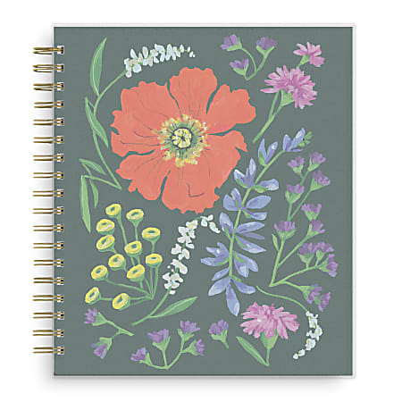 2027 Blue Sky Rachael Reese Midnight Botanicals Daily Planner, 8x10, Frosted Cover, Safety Wirebound, Jan-Dec 2027, Qty 1