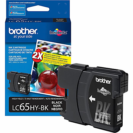 Brother® LC65 High-Yield Black Ink Cartridge, LC65HYBK