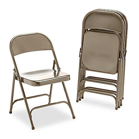 Virco® Metal Folding Chair, 29 1/2"H x 17 3/4"W x 18 3/4"D, Bronze