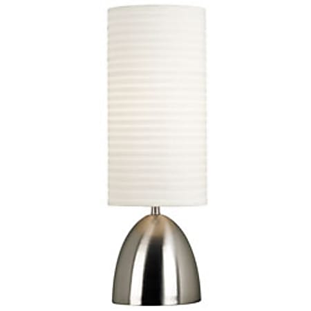 Kenroy Bandeau Table Lamp, Brushed Steel Finish Base/White Shade
