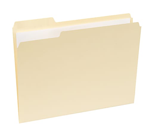 Letter Size Box of 50 Office Depot Tab File Folders with 1 Fastener 11-PT Manila OD44110 