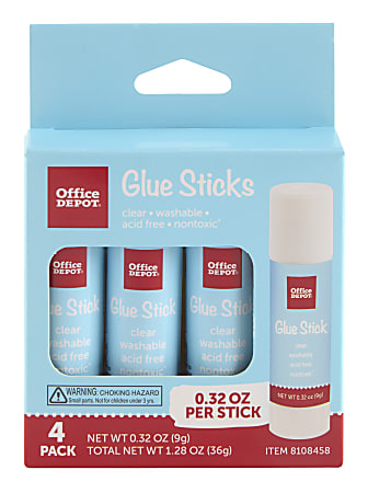 Office Depot Brand Glue Sticks 0.32 Oz Clear Pack Of 12 Glue Sticks -  Office Depot