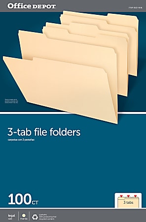 Office Depot Brand File Folders 13 Cut Legal Size 30percent