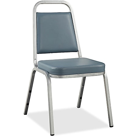 Lorell® Banquet Stack Chair, Vinyl, Blue, Set Of 4