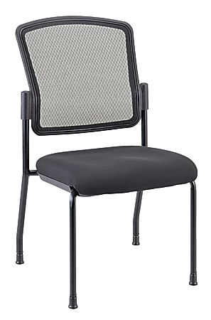 WorkPro® Spectrum Series Mesh/Fabric Stacking Guest Chair, Armless, Black