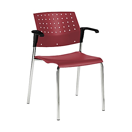 Global® Sonic Armless Chair, 33"H x 23"W x 21 1/2"D, Lip Smacker/Chrome