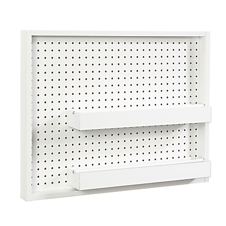 Sauder® Craft Pro Wall Mount Peg Board With Shelf, 22-1/8"H x 28"W, White