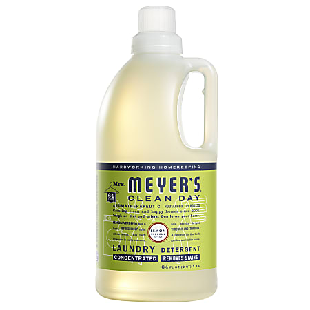 Mrs. Meyer's Clean Day Liquid Laundry Detergent, Lemon Scent, 64 Oz Bottle, Case Of 6 Containers