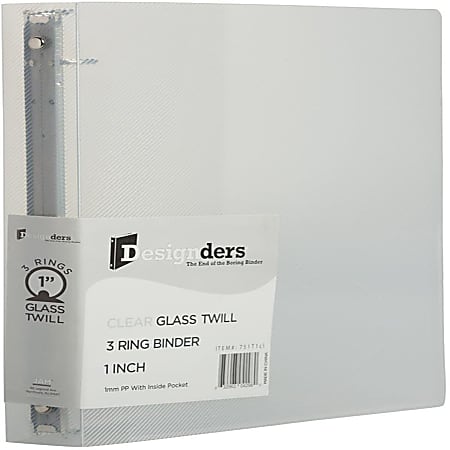 JAM PAPER 3 Ring Plastic Binder, 1 inch, Clear