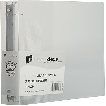 JAM PAPER 3 Ring Plastic Binder, 1 inch, Clear