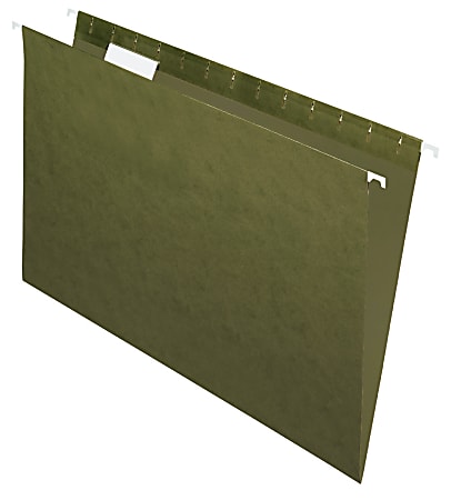 Office Depot® Brand Hanging Folders, 1/5 Cut, Legal Size, 100% Recycled, Green, Pack Of 25