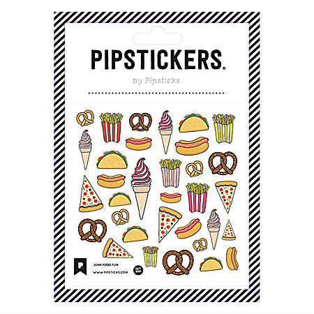 Pipsticks Decorative Stickers, 4" x 4", Junk Food Fun