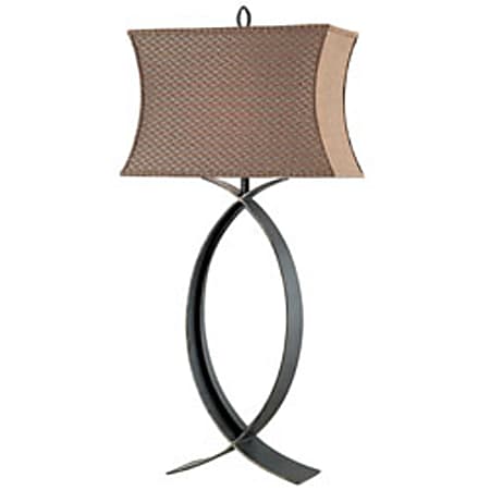 Kenroy Pisces Table Lamp, Oxidized Bronze Finish Base/Cinnamon Fabric Shade