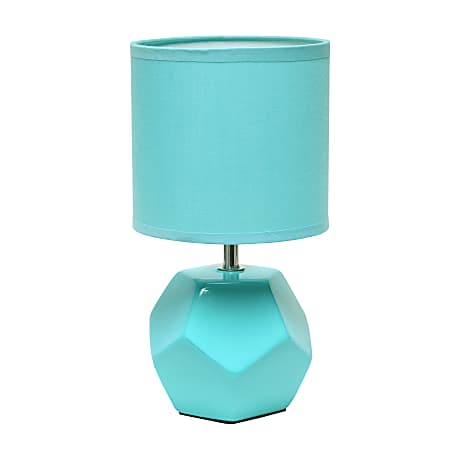 Simple Designs Round Prism Mini Table Lamp, 10-7/16"H, Blue