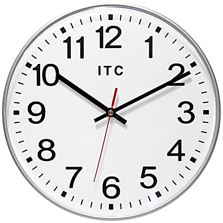 Infinity Instruments Prosaic Wall Clock, 12", Silver