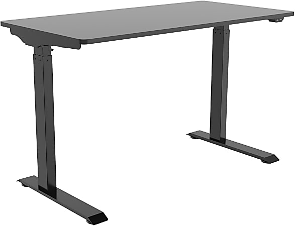 FLEXISPOT Home Office Height Adjustable Standing Desk Converter Black 28  U-Shape with Keyboard Tray 