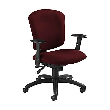 Global® Supra X Mid-Back Multi-Tilter Chair, 38 1/2"H x 25 1/2"W x 23"D, Red Rose/Black