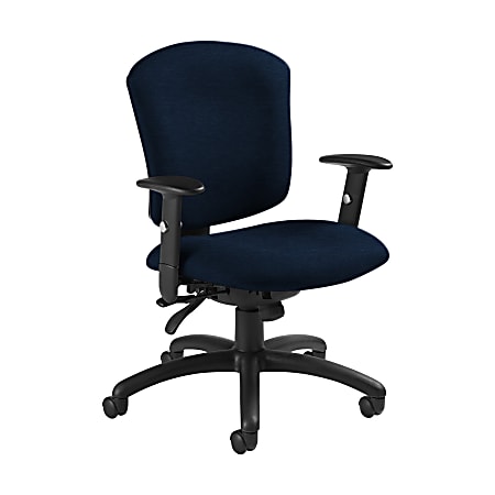 Global® Supra X Mid-Back Multi-Tilter Chair, 38 1/2"H x 25 1/2"W x 23"D, Blue Bayou/Black