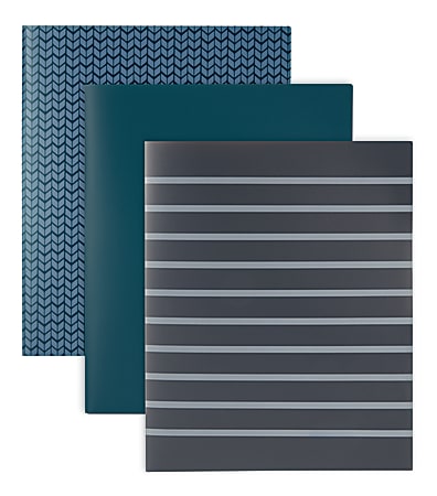 Office Depot® Brand 2-Pocket Portfolio, Letter Size, 8-1/2" x 11", Assorted Blue Colors