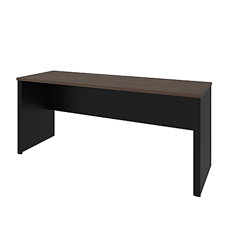 Bestar Connexion 72"W Narrow Computer Desk Shell, Antigua/Black