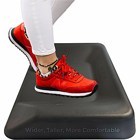 Uncaged Ergonomics Active Standing Desk Mat 20x34 Non Flat Contoured Anti Fatigue Comfort Cushion Floor Mat for Stand Up Office Desks Office Depot