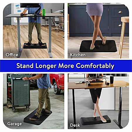 Uncaged Ergonomics Active Standing Desk Mat 20x34 Non Flat Contoured Anti Fatigue Comfort Cushion Floor Mat for Stand Up Office Desks Office Depot
