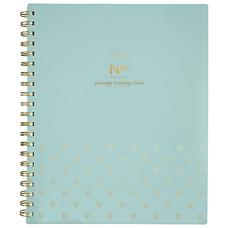 Cambridge® WorkStyle Weekly/Monthly Planner, 8-1/2" x 11", Mint Arrow, January To December 2022, 1575M-905