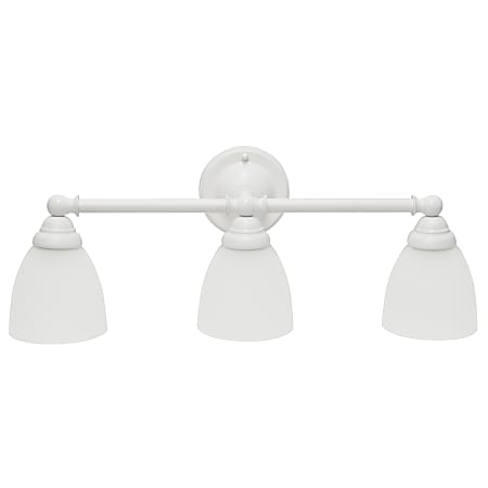 Lalia Home Essentix Traditional 3-Light Vanity, 7"W, Translucent White/White