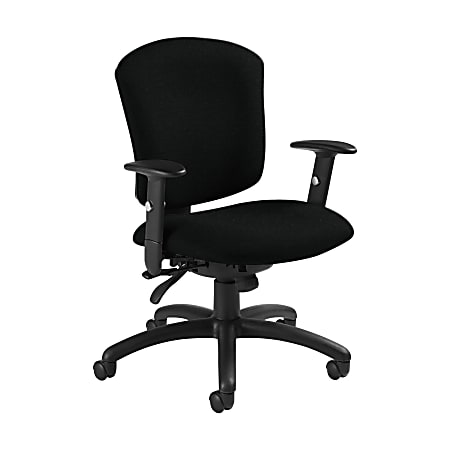 Global® Supra X Mid-Back Multi-Tilter Chair, 38 1/2"H x 25 1/2"W x 23"D, Black Coal/Black
