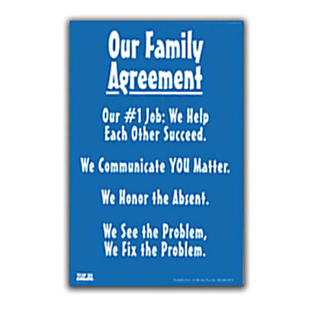 The Master Teacher® Top 20 Training Our Family Agreement Poster, 8 1/2" x 11", Blue