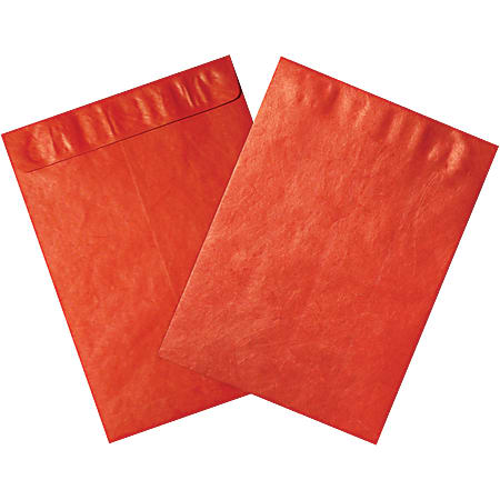 Office Depot® Brand Tyvek® Envelopes, 9" x 12", Red, Pack Of 100