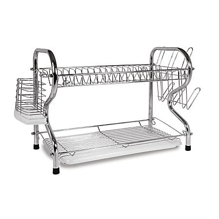 Better Chef 3 Piece Dish Rack With Drainer Black - Office Depot