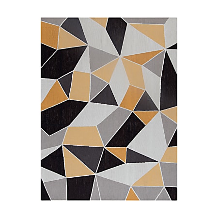 Anji Mountain Figueres Rug’d Chair Mat, 1/2"H x 36”W x 48”D, Yellow/Gray