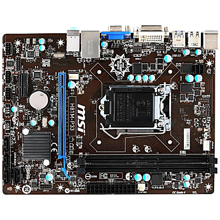 MSI H81M-P33 Desktop Motherboard - Intel Chipset - Socket H3 LGA-1150