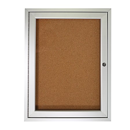 Ghent Traditional Enclosed Natural Cork Bulletin Board, 36"