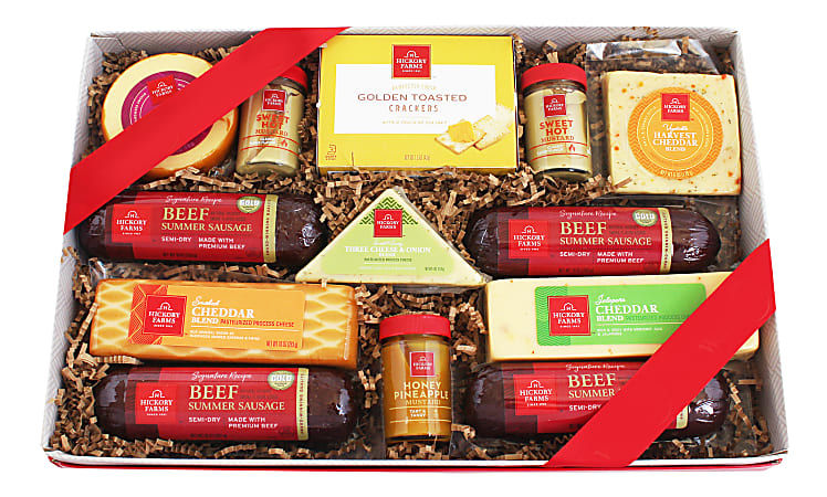 Givens Hickory Farm Savory Favorites Meat And Cheese Deluxe Gift Box