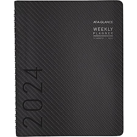 2024 AT-A-GLANCE® Contemporary Weekly/Monthly Planner, 8-1/4" x 11", Charcoal, January To December 2024, 70950X45