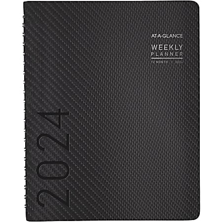 2024 AT-A-GLANCE® Contemporary Weekly/Monthly Planner, 8-1/4" x 11", Charcoal, January To December 2024, 70950X45