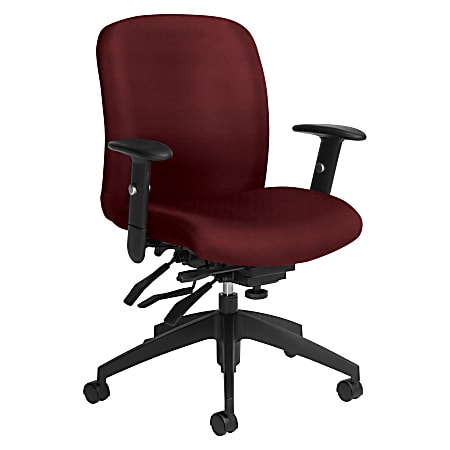 Global® Truform Multi-Tilter Chair, Mid-Back, Red Rose/Black,